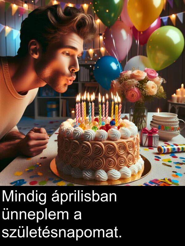 áprilisban: Mindig áprilisban ünneplem a születésnapomat.