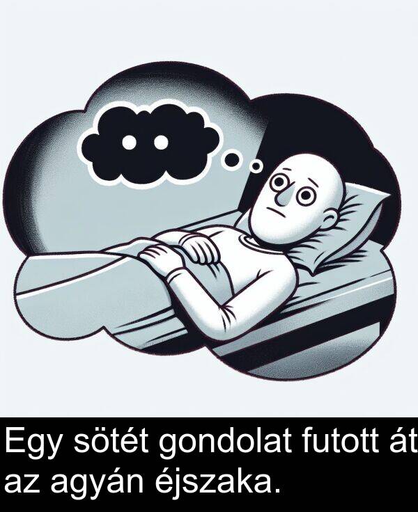 agyán: Egy sötét gondolat futott át az agyán éjszaka.