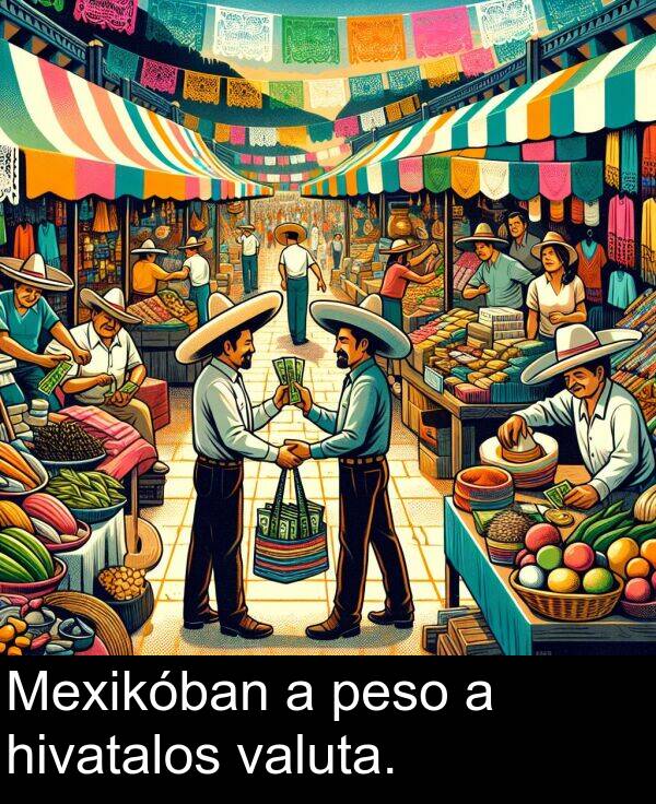 peso: Mexikóban a peso a hivatalos valuta.