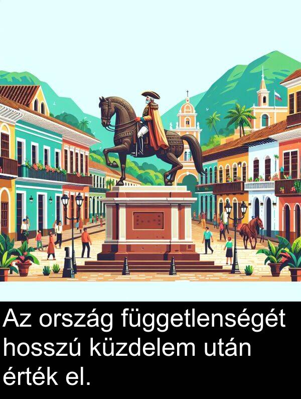 után: Az ország függetlenségét hosszú küzdelem után érték el.