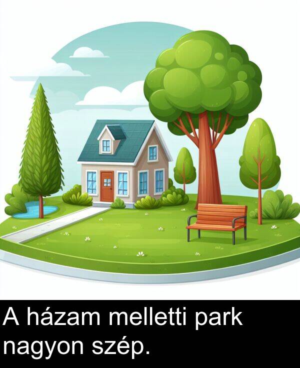 nagyon: A házam melletti park nagyon szép.