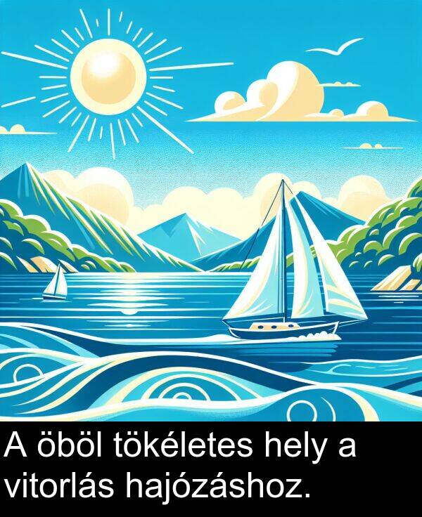 öböl: A öböl tökéletes hely a vitorlás hajózáshoz.