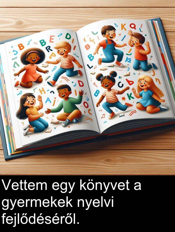 gyermekek: Vettem egy könyvet a gyermekek nyelvi fejlődéséről.