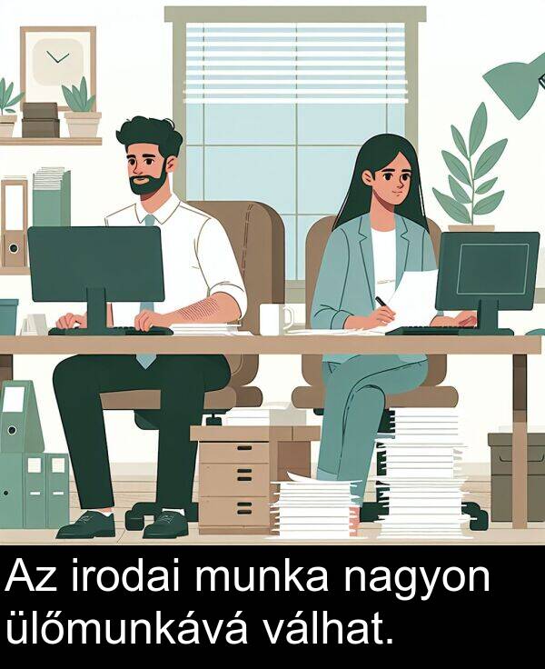 nagyon: Az irodai munka nagyon ülőmunkává válhat.