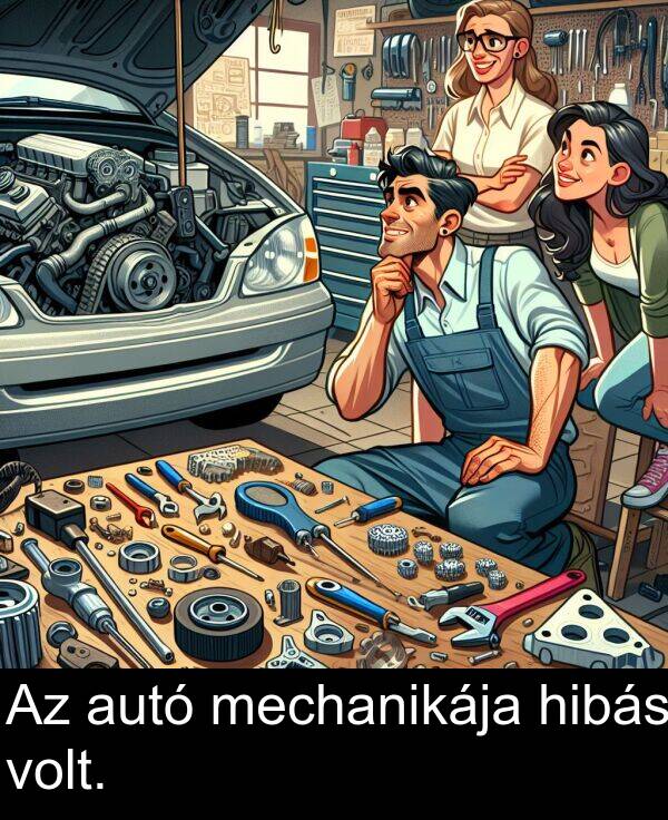volt: Az autó mechanikája hibás volt.