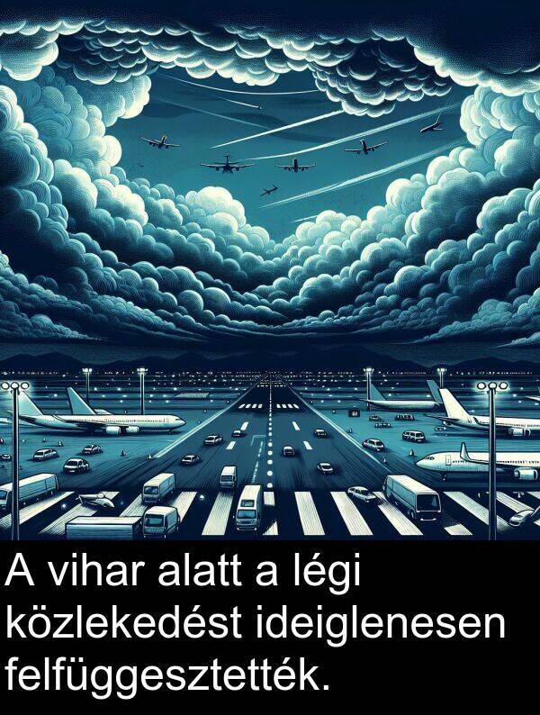 alatt: A vihar alatt a légi közlekedést ideiglenesen felfüggesztették.