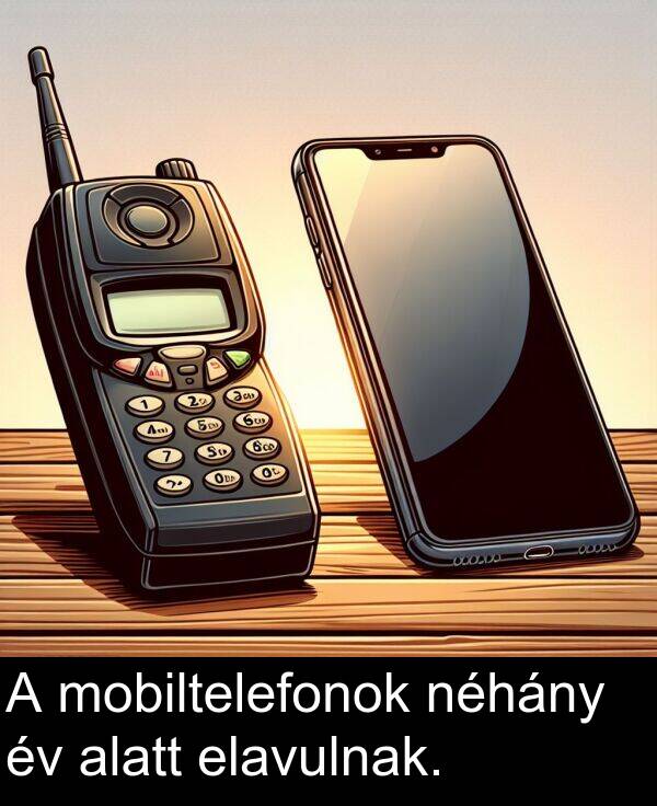 alatt: A mobiltelefonok néhány év alatt elavulnak.