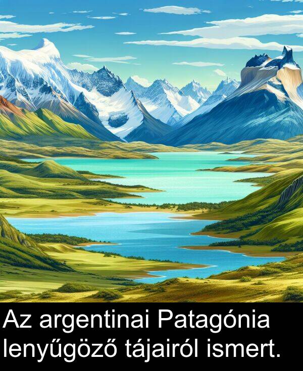 tájairól: Az argentinai Patagónia lenyűgöző tájairól ismert.