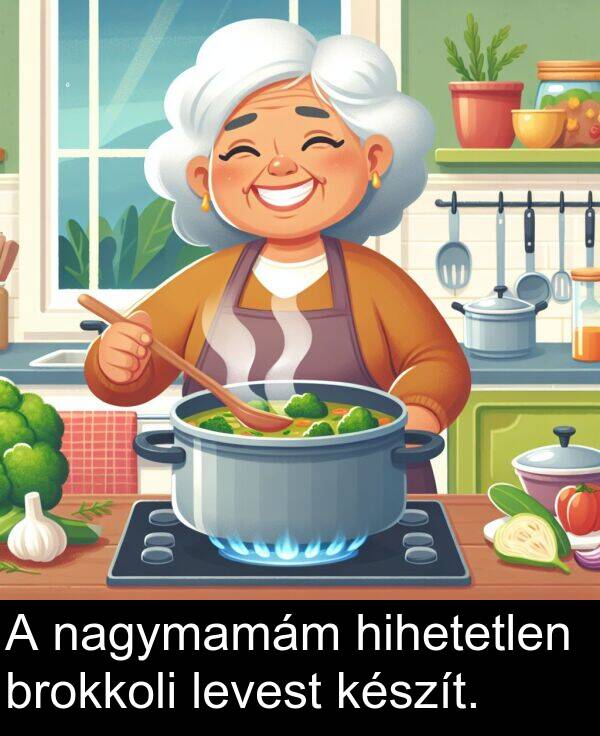 hihetetlen: A nagymamám hihetetlen brokkoli levest készít.