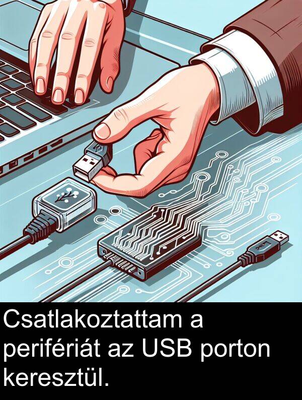 perifériát: Csatlakoztattam a perifériát az USB porton keresztül.