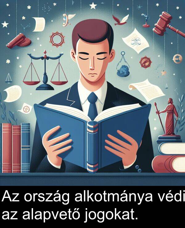 ország: Az ország alkotmánya védi az alapvető jogokat.