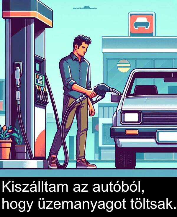 hogy: Kiszálltam az autóból, hogy üzemanyagot töltsak.