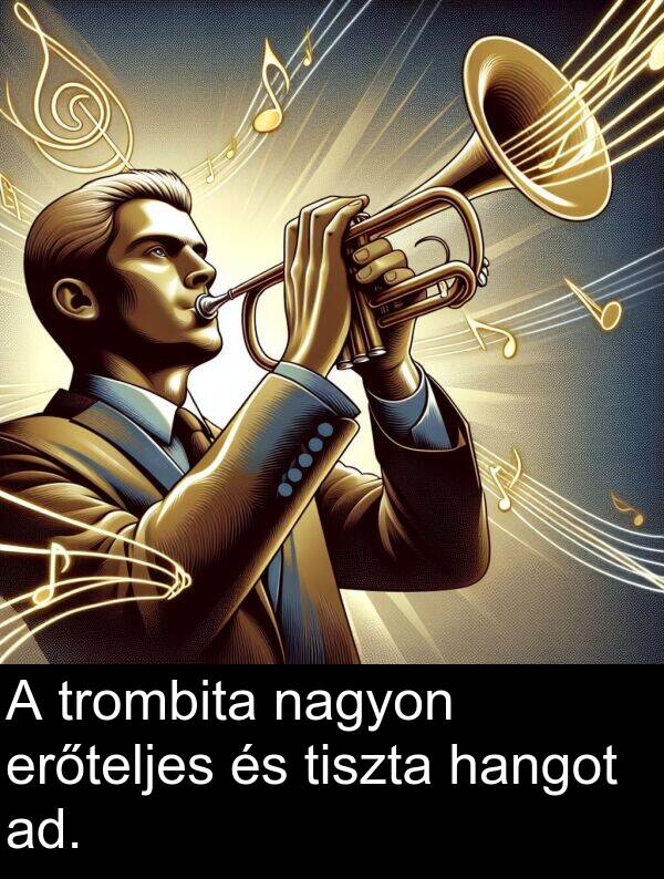 tiszta: A trombita nagyon erőteljes és tiszta hangot ad.