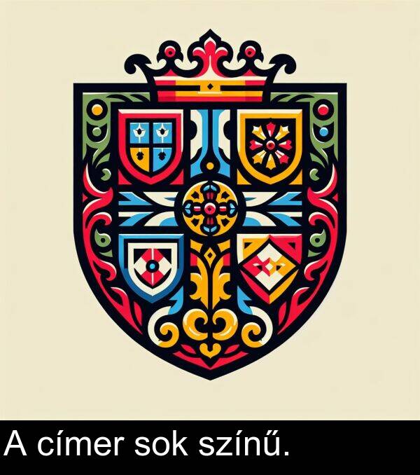 címer: A címer sok színű.