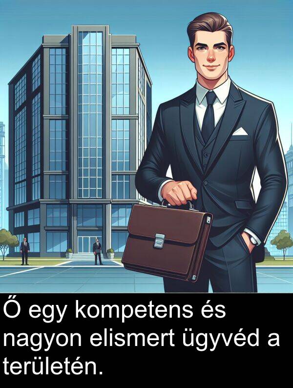 elismert: Ő egy kompetens és nagyon elismert ügyvéd a területén.