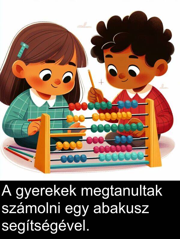 segítségével: A gyerekek megtanultak számolni egy abakusz segítségével.
