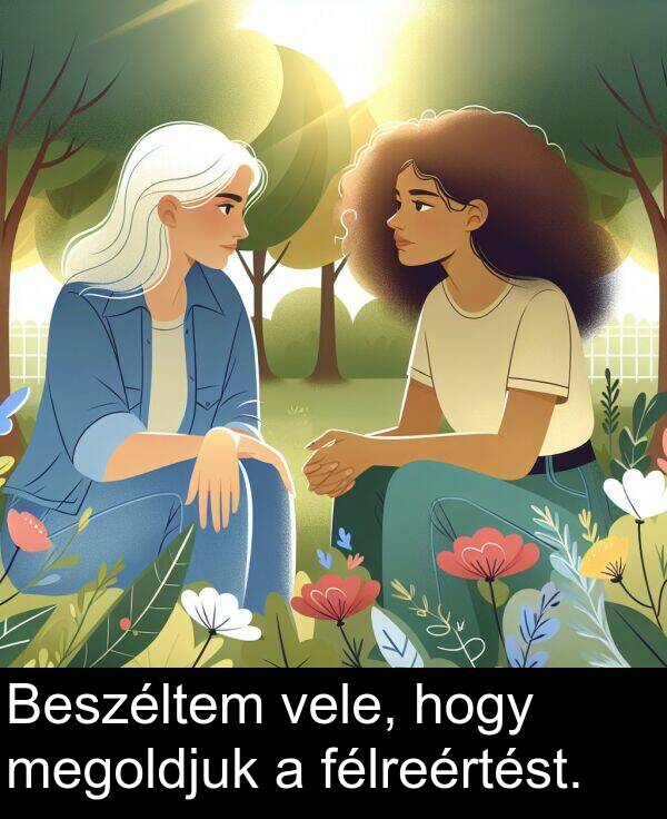 megoldjuk: Beszéltem vele, hogy megoldjuk a félreértést.