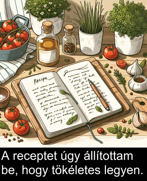 úgy: A receptet úgy állítottam be, hogy tökéletes legyen.