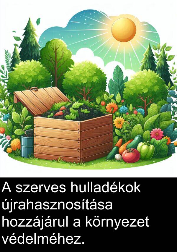 újrahasznosítása: A szerves hulladékok újrahasznosítása hozzájárul a környezet védelméhez.