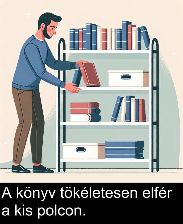 polcon: A könyv tökéletesen elfér a kis polcon.