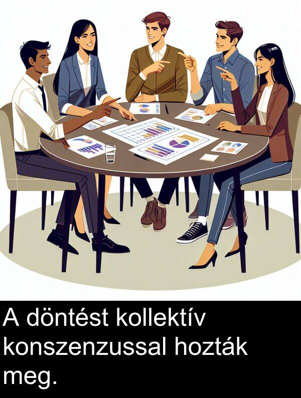 döntést: A döntést kollektív konszenzussal hozták meg.