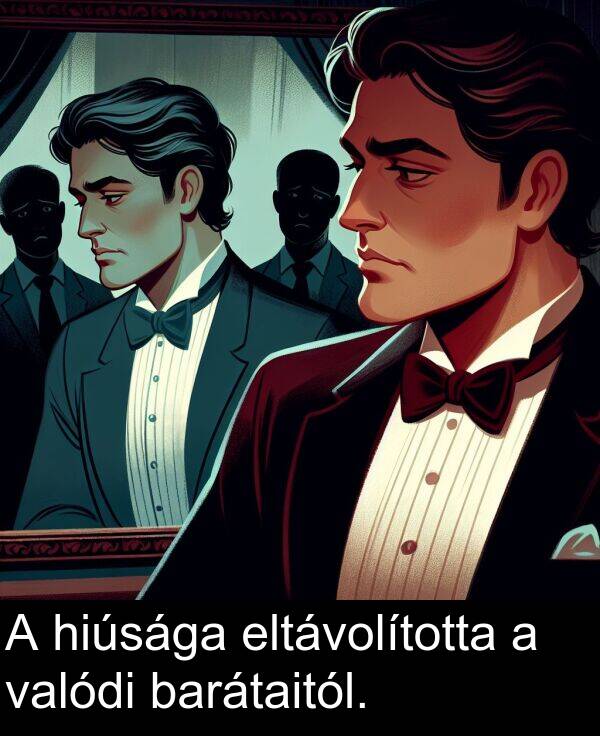 hiúsága: A hiúsága eltávolította a valódi barátaitól.