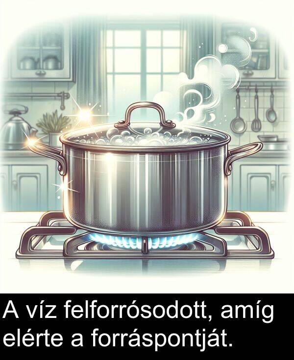víz: A víz felforrósodott, amíg elérte a forráspontját.
