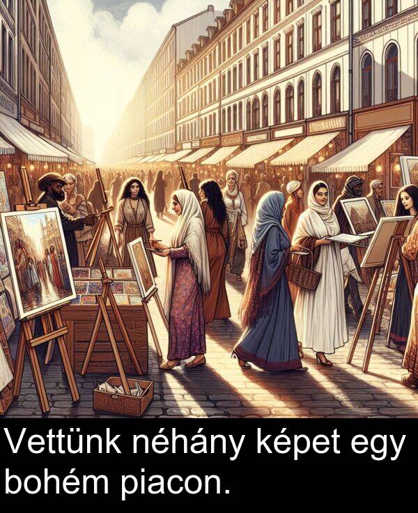 piacon: Vettünk néhány képet egy bohém piacon.