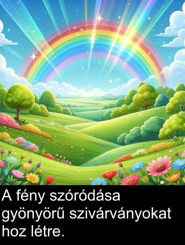 hoz: A fény szóródása gyönyörű szivárványokat hoz létre.