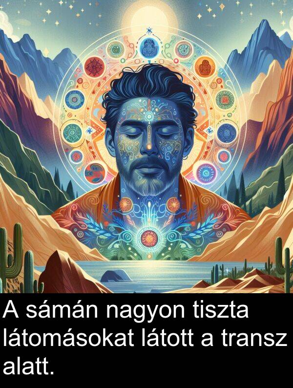 sámán: A sámán nagyon tiszta látomásokat látott a transz alatt.