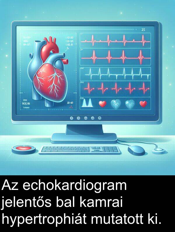 bal: Az echokardiogram jelentős bal kamrai hypertrophiát mutatott ki.