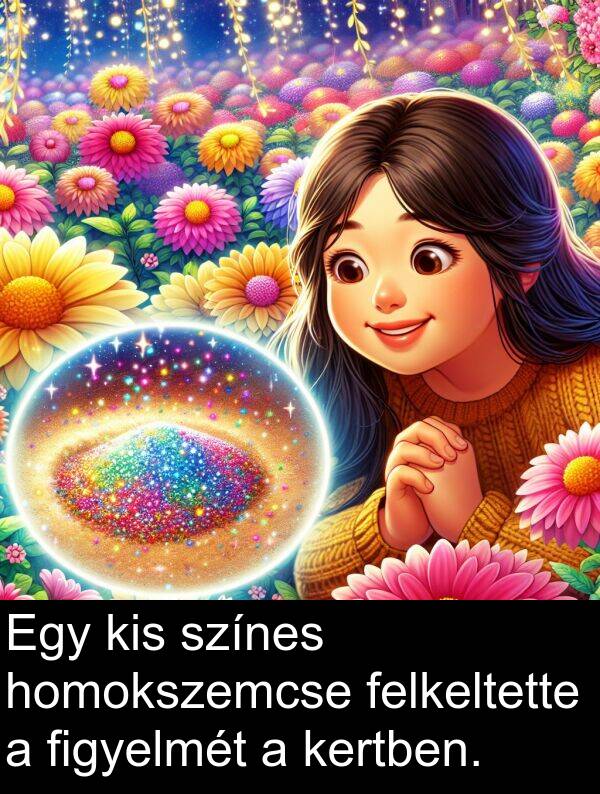 színes: Egy kis színes homokszemcse felkeltette a figyelmét a kertben.