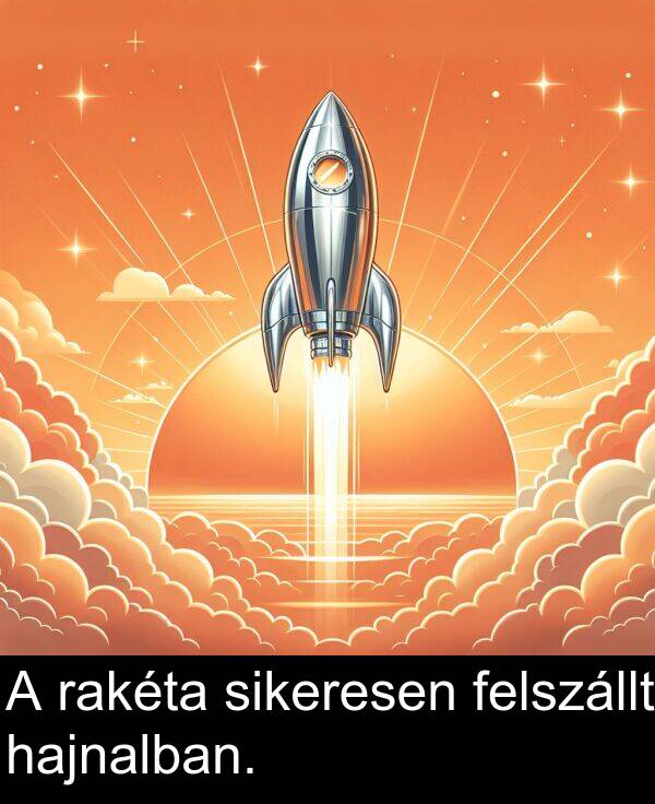 hajnalban: A rakéta sikeresen felszállt hajnalban.