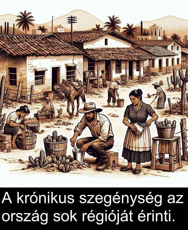 ország: A krónikus szegénység az ország sok régióját érinti.