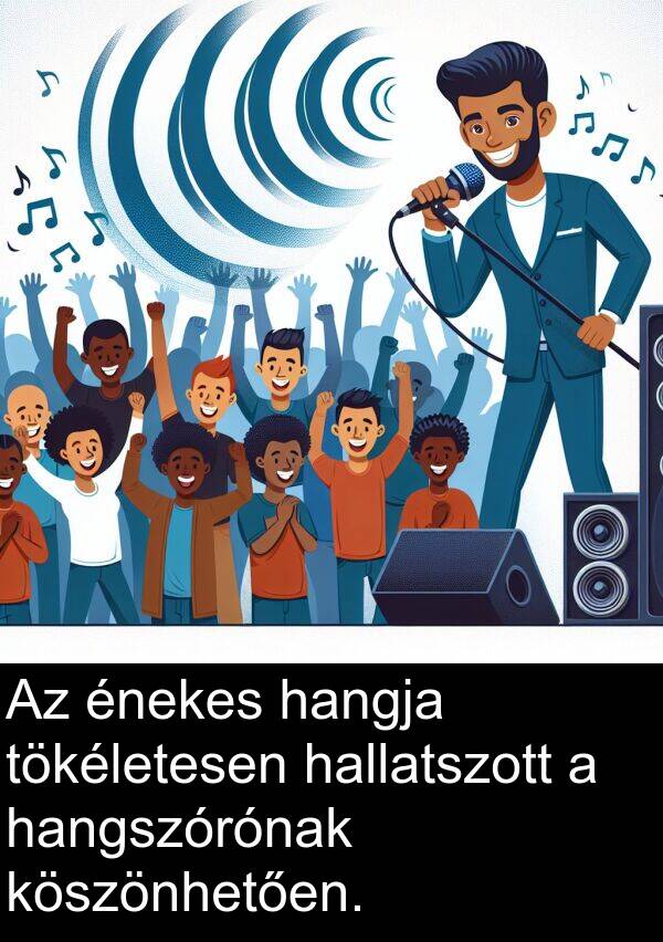 hangszórónak: Az énekes hangja tökéletesen hallatszott a hangszórónak köszönhetően.