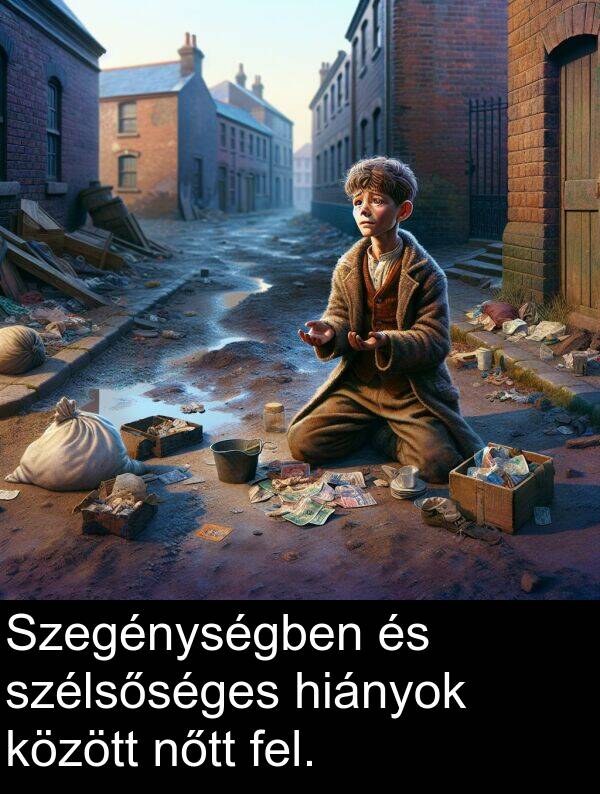 szélsőséges: Szegénységben és szélsőséges hiányok között nőtt fel.