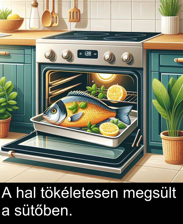 megsült: A hal tökéletesen megsült a sütőben.