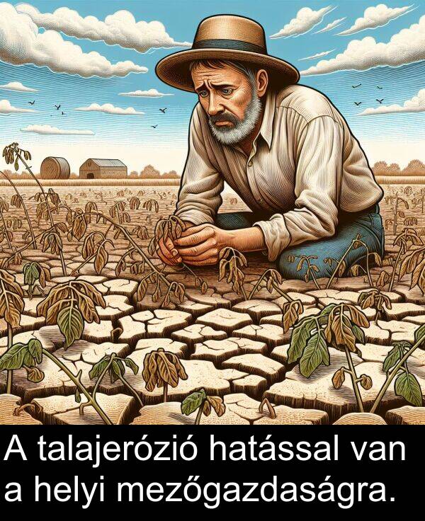 talajerózió: A talajerózió hatással van a helyi mezőgazdaságra.