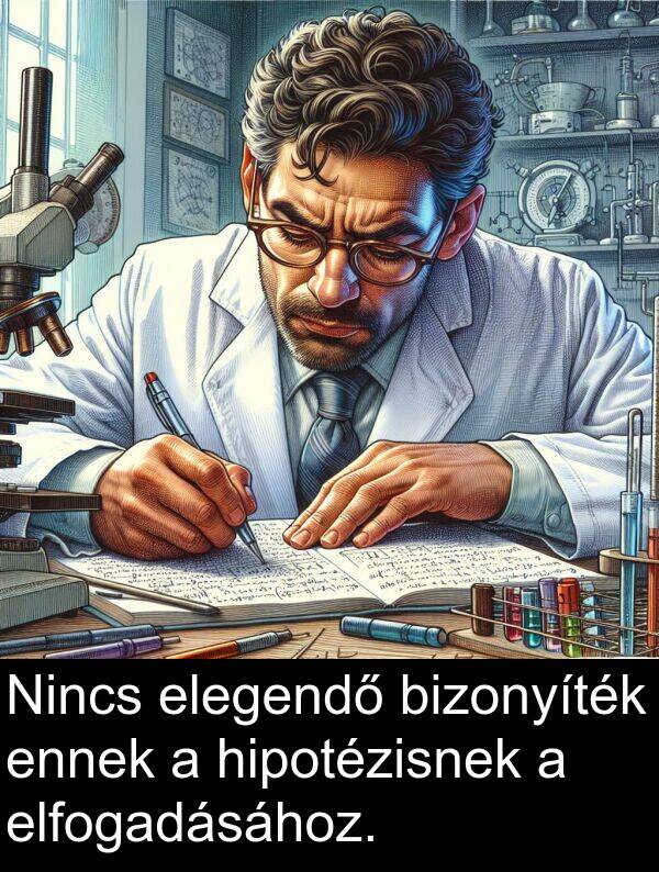 hipotézisnek: Nincs elegendő bizonyíték ennek a hipotézisnek a elfogadásához.