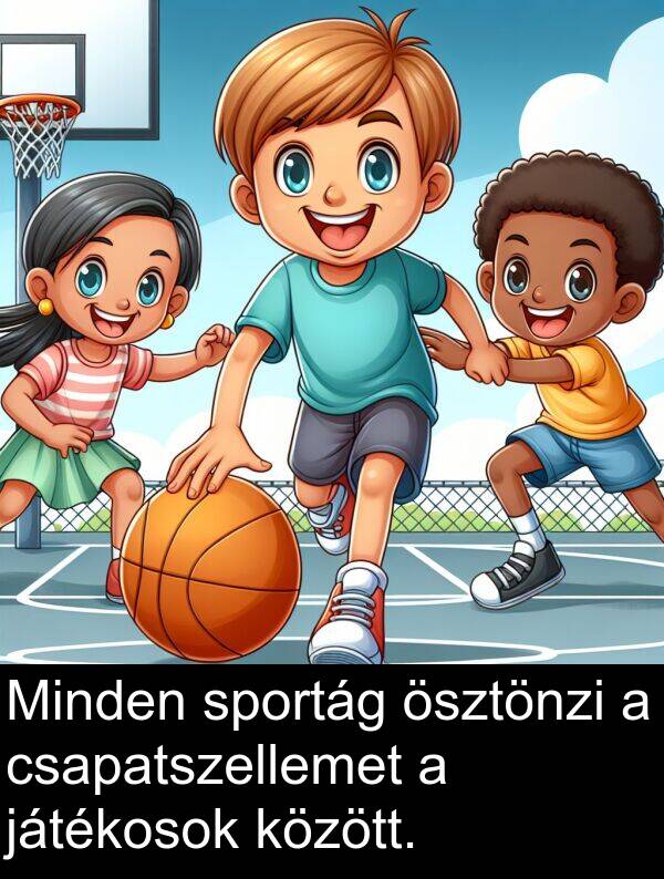 játékosok: Minden sportág ösztönzi a csapatszellemet a játékosok között.