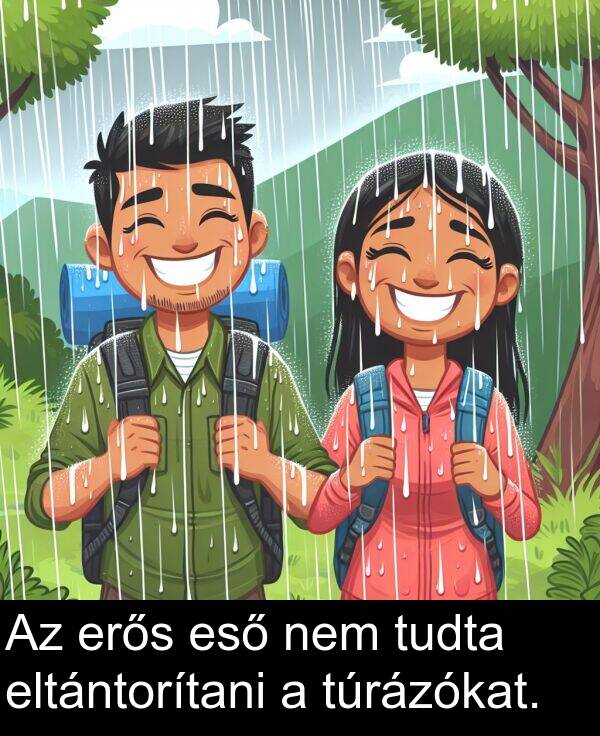 tudta: Az erős eső nem tudta eltántorítani a túrázókat.
