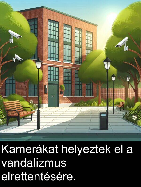helyeztek: Kamerákat helyeztek el a vandalizmus elrettentésére.
