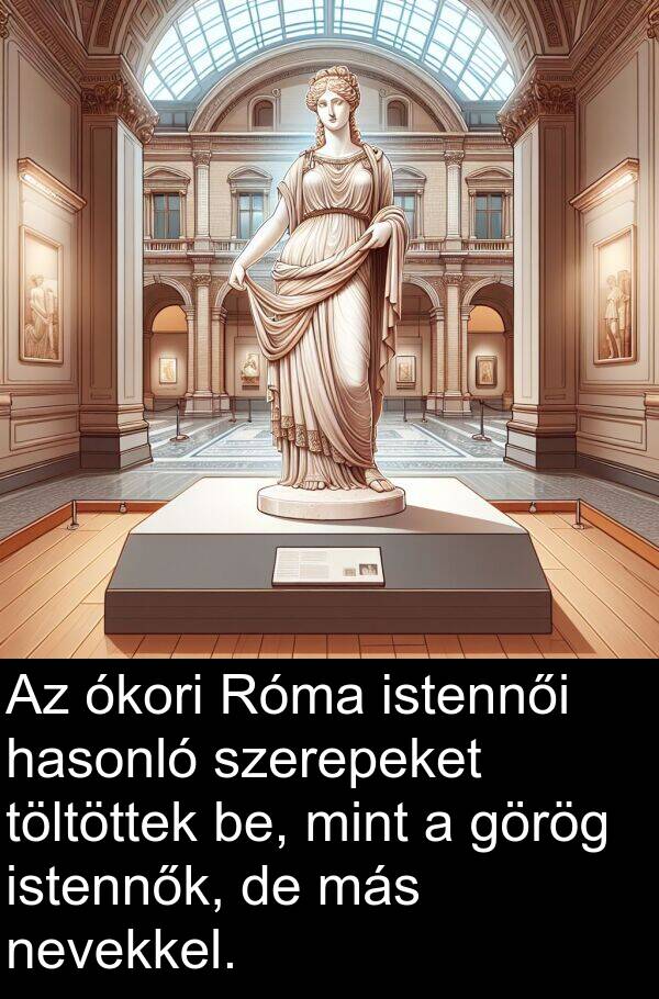 ókori: Az ókori Róma istennői hasonló szerepeket töltöttek be, mint a görög istennők, de más nevekkel.