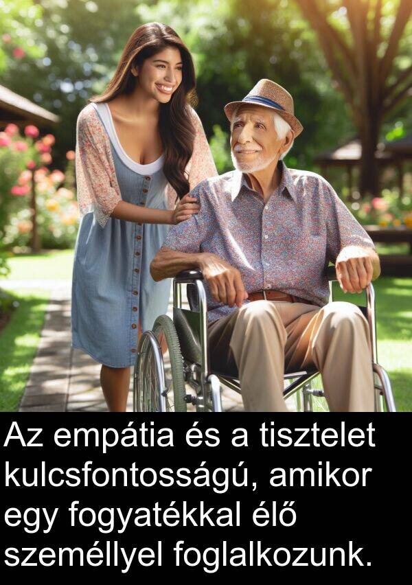 tisztelet: Az empátia és a tisztelet kulcsfontosságú, amikor egy fogyatékkal élő személlyel foglalkozunk.
