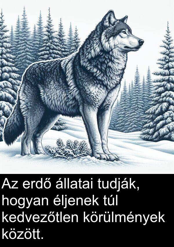 állatai: Az erdő állatai tudják, hogyan éljenek túl kedvezőtlen körülmények között.
