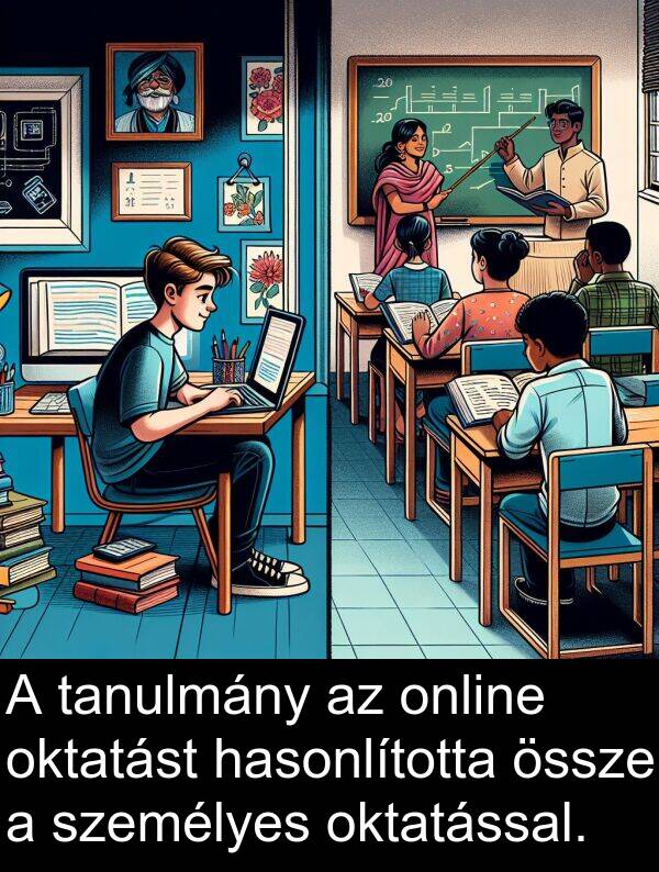 oktatást: A tanulmány az online oktatást hasonlította össze a személyes oktatással.