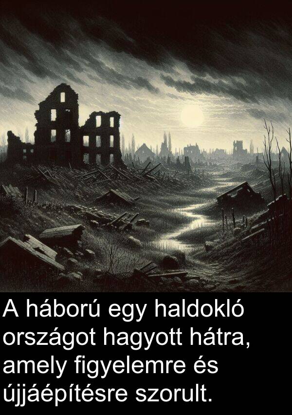 újjáépítésre: A háború egy haldokló országot hagyott hátra, amely figyelemre és újjáépítésre szorult.