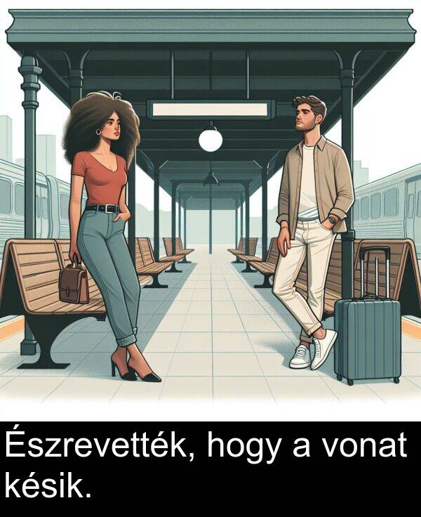 hogy: Észrevették, hogy a vonat késik.