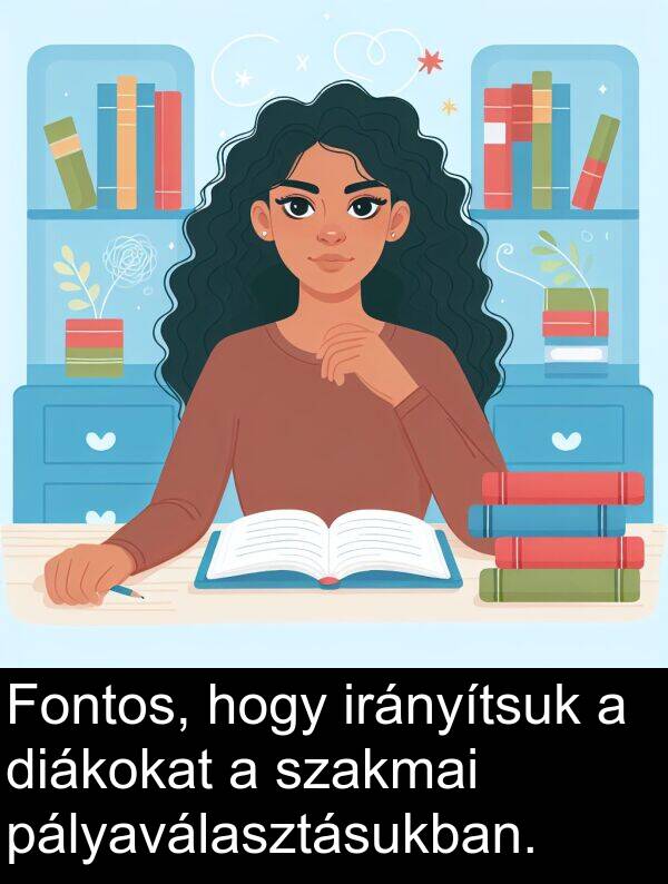pályaválasztásukban: Fontos, hogy irányítsuk a diákokat a szakmai pályaválasztásukban.