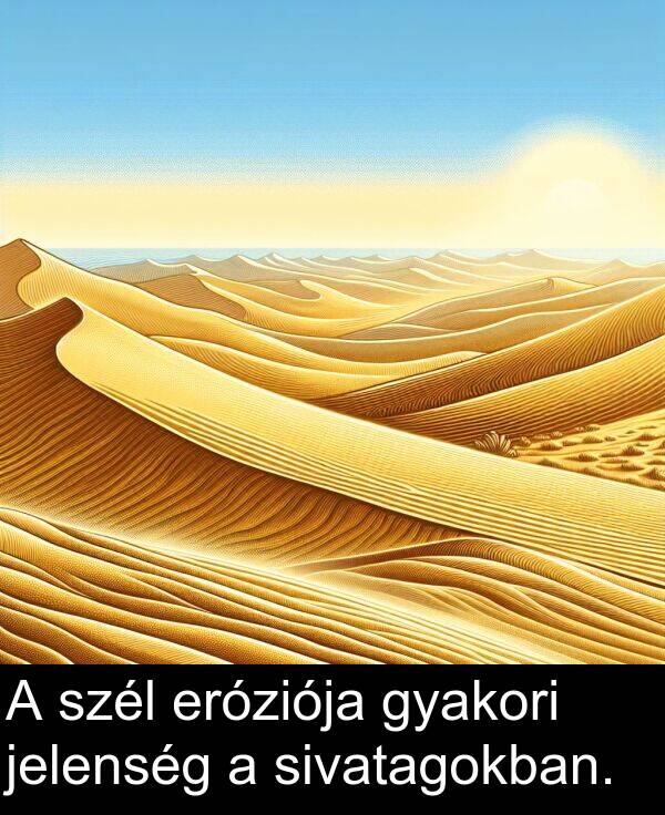 szél: A szél eróziója gyakori jelenség a sivatagokban.